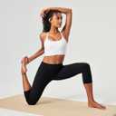 Heathyoga Buttery Soft Capri Leggings with Pockets for Women Tummy Control Capri Pants High Waisted Yoga Pants Women (Black, S)