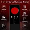 2 x Spy Camera Detector, Hidden Camera GPS Tracker Detector, 7 in 1 Bug Sweeping Device with Vibration Sound Alarm, Hidden Devices Finder, Best for Travel, Car, Office, Hotel, Bath (Black)