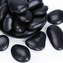 Pulovin 40 lbs Black Stones for Plants Indoor, 2-3 Inch Decorative River Rocks for Plants, Flower Pots, Vase, Polished Garden Stones for Outdoor Landscaping, Walkways, Yard