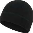 Warm Fleece Beanie Soft Skull Cap Lightweight Watch Caps Winter Hat for Men and Women (Black)