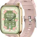 Brhgph Smart Watch with Ai Functions GPS Tracking for Android Phones and iPhone Compatible Bluetooth Call Message Alert Heart Rate/Sleep Monitor IP68 Waterproof for Women (Gold)