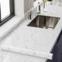 Abyssaly Marble Contact Paper for Countertops 23.6" x 118", White Gray Faux Marble Wallpaper Peel and Stick, Self Adhesive Removable Wall Paper for Kitchen Backsplash