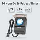 2 x TiFFCOFiO Outdoor Timer Outlet Waterproof, 24 Hour Mechanical Light Timer Outdoor, 2 Grounded Outlets for Home and Garden, 15A 1/2HP, Heavy Duty, ETL Listed (15 Min Interval)
