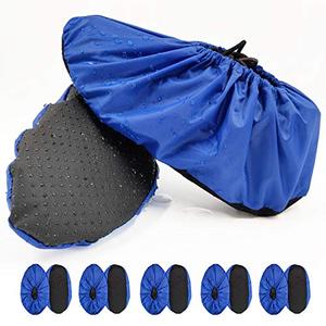 5 Pairs Non Slip Reusable Shoe Covers Waterproof Washable Boot Covers Durable Dustproof Booties Cover For Indoors Household Travel Floor Carpet Protection(Large)