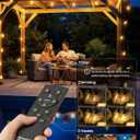 Brightown 58FT Solar String Lights Outdoor Waterproof with Remote, 25+1 LED Shatterproof Bulbs, Dimmable & Timable, 3 Light Modes - Commercial Grade Patio Lights for Garden Backyard Party Decor