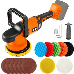 IRONFIST Cordless Orbital Polisher for DEWALT 20V MAX Batteries, 6inch 150mm Brushless Buffer Car Waxer with 6 speeds 750-6800RPM, 13PCS Polishing Accessories (NO BATTERY)