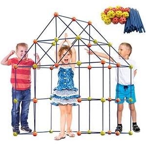 ERONE Fort Building Kit for Kids,158pcs Forts Construction Builder Gift Toys for Boys and Girls Fort Building Set Play Tent Rocket Castle Indoor Outdoor