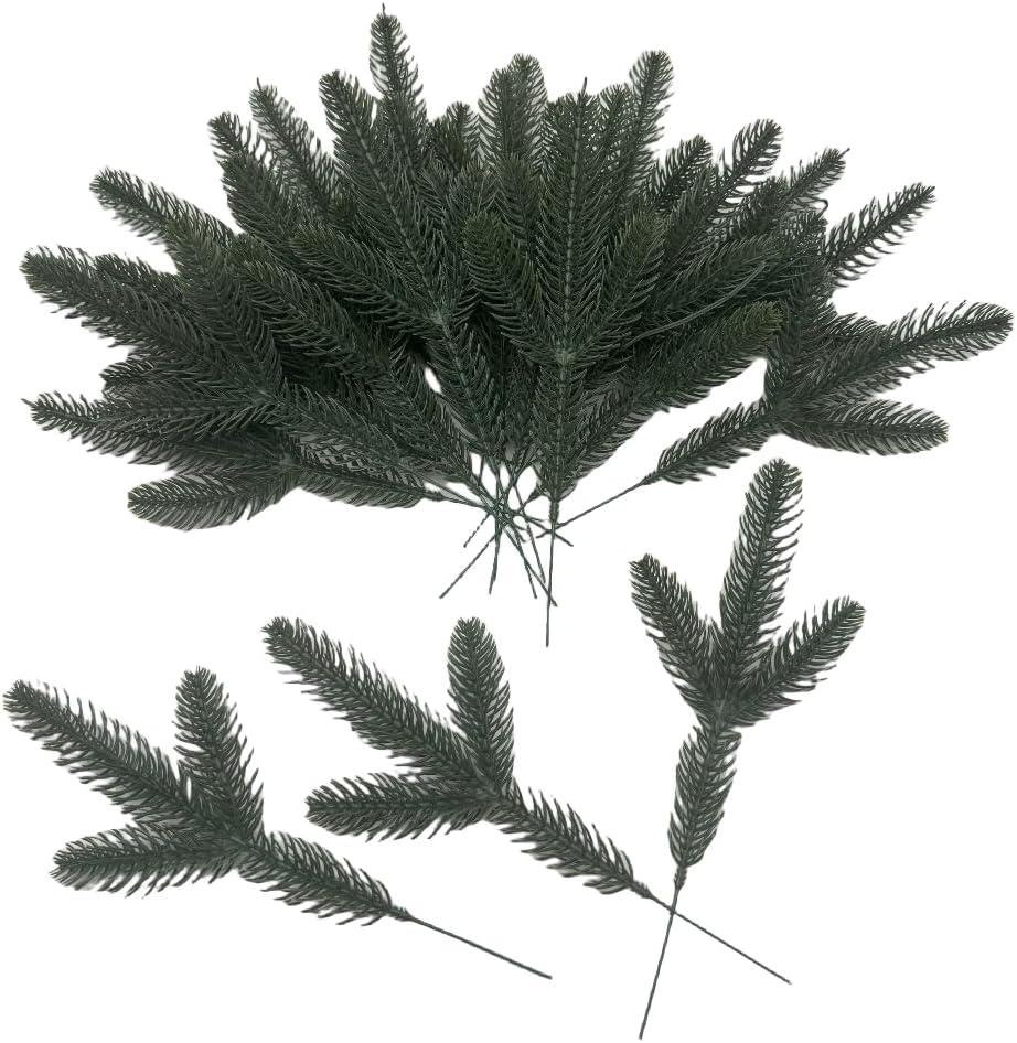 24 Pieces Faux Pine Branches,Artificial Pine Branches Christmas Decorations Indoor,Greenery Wreath Making Supplies,Farmhouse Christmas Decor