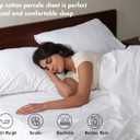 RUVANTI 100% Cotton Percale Sheets King Crisp Cooling Summer Bed Sheets for Hot Sleepers, Deep Pocket 14, Soft Peach Finish, Breathable & Durable Hotel-Style 4 Piece Set, Bright White