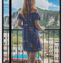 WochiTV Reversible Screen Door Mesh Fits Door Size 36 x 83, Left Right Side Opening Magntic Screen Door Screen Size 38" x 85", Top Anti-Tearing Mesh Net Curtain with Magnet