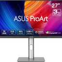 ASUS ProArt Display 27 5K HDR Professional Monitor (PA27JCV) - 5K (5120 x 2880), IPS, 99% DCI-P3, 100% sRGB, E < 2, USB-C PD 96W, Calman Verified, Color Accurate, LuxPixel