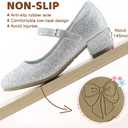 Girls Dress Shoes-Mary Jane Shoes for Girls Low Heel Princess Hook and Loop Dress Shoes Party Wedding Flats for Little/Big Kids 3