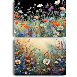 2 x 5D Diamond Painting Kits for Adults Beginners 2 Pack Flower DIY Diamond Art Kits with Tools Full Drill Round Diamond Dots Craft paint by diamonds Gem Art for Home Wall Decor Gifts (16"x12") (DP1799)