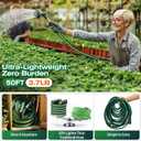 30FT Garden Hose, Ultra Lightweight All-Weather Flat Water Hose 5/8-Inch