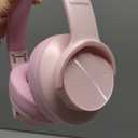 Picun B8 Headphones Wireless Bluetooth, 120H Bluetooth Headphone Over Ear with 3EQ Music Modes, Hands-Free Calls, Deep Bass Headphones for Travel Home Office Cellphone PC (Pink)