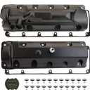 MITZONE Aluminum Engine Valve Cover Set Compatible with 2006-2014 Ford F-150 E-150 E-250 Crown Victoria Lincoln Town Car Mercury Grand Marquis 4.6L V8 SOHC