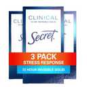 Secret Clinical Strength Antiperspirant Deodorant for Women, Stress Response, 3X Stress Protection, 72hr Sweat & Odor Protection, PH Balancing Minerals, Invisible Solid, 1.6 oz (Pack of 3) (1.6 Ounce (Pack of 3))
