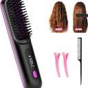 Go Brush Pro - Cordless Hair Straightener, USB Charging, Fast Heating, with LCD Display, Brush Portable Comb for Travel for All Hair Types