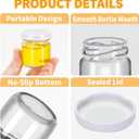 10 x 10Pack 1.5 oz Round Mini Clear Honey Jars for Wedding Favor, Baby Shower,45ml Small Glass Favor with Airtight Lids, Gift Jars, Sample Body Butter, Jam, Spices, Herbs, Candy, Candle (White lid)