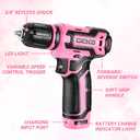 Cordless DrillDEKOPRO 12V Power Drill Set with Pink 800RPM Electric Drills with Tool Set Gift Box, Pink Drill Set for Women