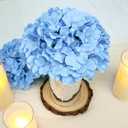 Hydrangea Flower Balls for Centerpieces - 12 PCS Artificial Floral Arrangement with Base, 8 Inch Diameter Fake Silk Kissing Ball for Wedding Table Home Party Decor - Light Blue