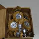 POLIWELL 24 Pack Wire Wheel Brush for Drill, Carbon Steel Bristles Wire Cup Brush Set Coarse Crimped Abrasive Brass Coated Brushes with 1/4 Inch Hex Shank for Rust Removal, Corrosion, Paint Cleaning