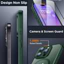 SPIDERCASE Magnetic for iPhone 16 Pro Max Case, Translucent Matte with 2PCS Tempered Glass Screen Protector [Upgraded Full Camera Protection] Anti-Scratch Slim Phone Case Slim Phone Case,Green