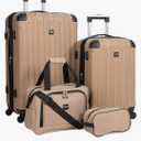 Travelers Club Midtown Hardside 4-Piece Luggage Travel Set, Tan