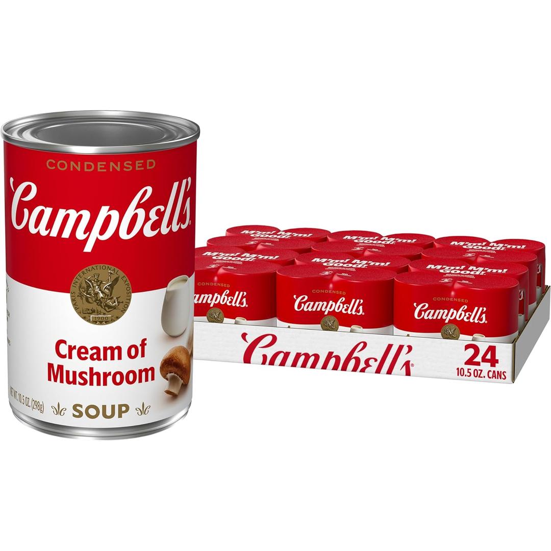 Campbell's Condensed Cream of Mushroom Soup, 10.5 oz. Cans (Pack of 4), BB Date 05 Dec 26