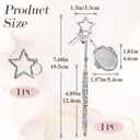 PAGOW 2pcs Lipgloss Holder Keychain Star Keyring, Silver Star Chapstick Holder Key Chain with Mirror, Decorative Y2K Lip Balm Lipstick Keychains Bag Charm Accessories for Purse, Handbags (Silver, S)