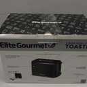 Elite Gourmet ECT1027B Cool Touch Toaster with 6 Temperature Settings & Extra Wide 1.25" Slots for Bagels, Waffles, Specialty Breads, Puff Pastry, Snacks, ETL Certified, 2 Slices, Black