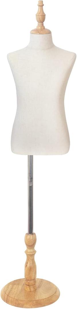 Child Body Cloth Display Torso Mannequin, Kids Half Body Pinnable Dress Form, 2,3,4,5,6,7 Years Old (8-9 Years)