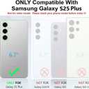 for Samsung Galaxy S25 Plus Case, with HD Tempered Glass Screen Protector, Heavy Duty Shockproof Drop Protective Rugged Tough Durable Phone Cover (with Belt Clip-Grey/Pink)