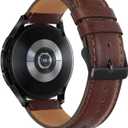 Tasikar Leather Bands Compatible with Samsung Galaxy Watch 47mm 7/6/5/4 Band/Watch 6 Classic 43mm 47mm/Watch 5 Pro Band, Genuine Leather Strap for Galaxy Watch 4 Classic/Watch 3, Dark Brown