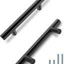 HBL' 10 Pack | 3-1/2 Inch Center to Center Matte Black Cabinet Pulls Kitchen Cabinet Handles, Made of Stainless Steel, Ideal for Cabinet,Drawer,Cupboard and Wardrobe.