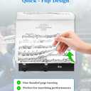 Trumpet Lyre, Trombone Lyre with Flip Folio Folder, 2 Silicone Clip, Includes 8 Pcs Double-Sided Flip Pages for Trombone, Cornet, Baritone and Marching Band Brass Instrument Accessory