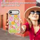 for iPhone Air Case Cute - Durable Shockproof 6.6 ft Drop Impact Phone Case - Funny Passion Flower Design (6.5") Glitter Pink
