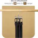 ZEDODIER Belt Hanger, 4 Pack Rotatable Belt Rack Closet Accessories Organizer, Maximum 24 Storage Capacity, Hanging Holder Storage Hook for Belt, Bra, Tank Top, Tie, Scarf, Purse, Silver