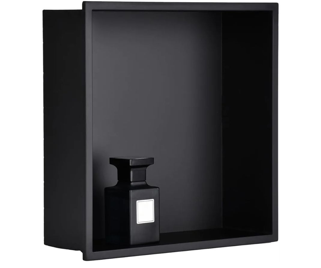 Stainless Steel Shower Niche Black Wall Niche 12"X12", Wall-Inserted Bathroom Shelf,NO Tile Needed Recessed for Bathroom,Living Room,Kitchen for Storage