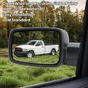 Driver Left Side Mirror Compatible With 2014-2018 Ram 1500 2500/2019-2022 Ram 1500 Classic With Manual Folding Power Glass Heated Temperature Sensors Replace#68462819AA (Black, 6Pins)