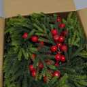 4 Pack Small Christmas Wreath, Mini Ring Wreaths with Red Berries and Spruce, Artificial Small Xmas Wreaths Hanging Decoration Garlands for Home Table Kitchen Window Chair Wall Front Door