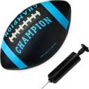 Champion Blitz Football, All-Weather Football, Enhanced Grip, Durable Rubber Cover and Molded Laces, for Outdoor Sports & Training, Includes 6 Ball Pump (Official, Black/Bonnie Blue)