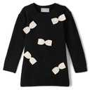 The Children's Place,Baby-Girls,and Toddler Long Sleeve Sweater Dress,Black Bows, 5T