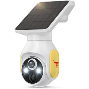 1080p Security Camera Wireless with Solar Panel, Smart AI Human Detection, 2-Way Audio, Color Night Vision, Built-in 4G SIM, Cloud Storage, Indoor/Outdoor Surveillance Bullet Cam (4G)