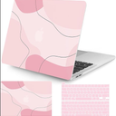 Seorsok Compatible with MacBook Air 13 Inch Case2022 2021 2020 2019 2018 Release A1932 A2179 M1 A2337 Touch ID,Plastic Hard Shell Case with Keyboard Cover,Art Line-Pink