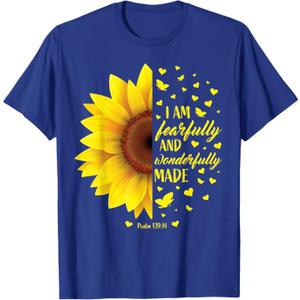 Christian Bible Verse Gifts Women Teen Girls Cute Sunflower T-Shirt, S