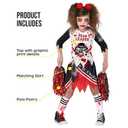 Morph Zombie Cheerleader Costume For Girls, Zombies Cheerleader Costume For Girls, Halloween Costumes For Kids (Medium)