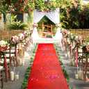 Juvale Red Carpet Runner for Party - Ceremony Entrance Decor with Red Party Carpet - Versatile Aisle Covering As Wedding Runner - Event Accent for Outdoor Decoration - 3' x 100', Polyester Low Pile