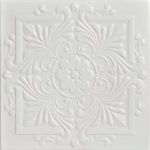 LA MAISON CEILINGS R14 Victorian Foam Glue-up Ceiling Tile (21.6 sq. ft./Case), Pack of 8, Dove White