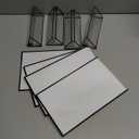 Floroom 6 Pack 5x7 Inch Clear Acrylic Sign Holders, Double-Sided Black Display Stand Picture Frames for Table Numbers, Menus, Flyers, Weddings, and Offices